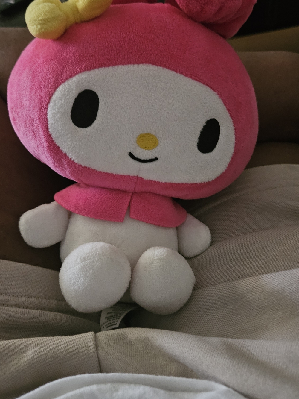 Sanrio My Melody Plush in Pink with Yellow Bow